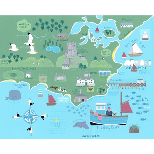 Sasha Harding - Purbeck Map (Original)