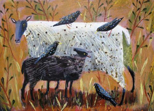 Mary Sumner - Black Lamb & Starlings (Limited Edition Prints)